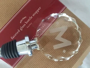 Pottery Barn FACETED GLASS MONOGRAM STOPPER "M" no longer available - Picture 1 of 1