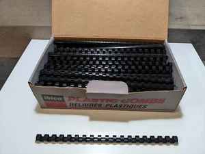 NEW IBICO 100 Box Plastic Comb Bindings, 1/2" Diameter - Black - Picture 1 of 10