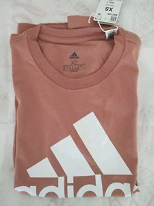 Adidas Women's Top XS Short Sleeve Cotton Graphic Tee T Shirt Clay Strata XS - Picture 1 of 6
