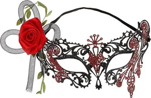 Smiffys 44957 Day of the Dead Metal Filigree Eye Mask One Size, Black - Picture 1 of 3