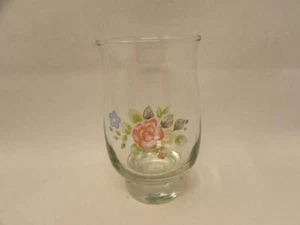 Tea Rose by Pfaltzgraff Fourteen Ounce Glassware Tumbler Curved G - Picture 1 of 1