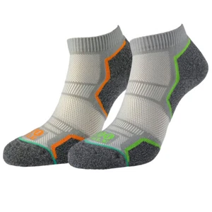 1000 Mile Run Anklet Repreve Single Layer Socks 2 Pack Mens Silver/Grey - Picture 1 of 4