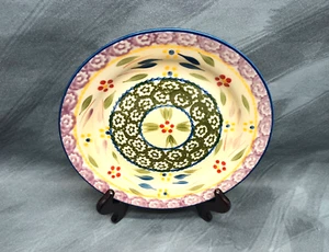 Set of 5 Temp-tations 8" Salad Plates Old World Confetti, Hand-Painted Stoneware - Picture 1 of 4