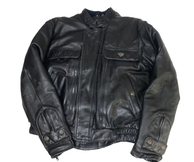 First Gear Hein Gericke Men's Lined Leather Motorcycle Leather Jacket 42 Used - Image 1 of 4