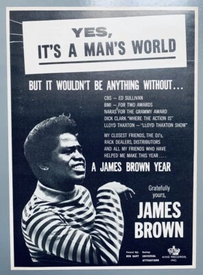JAMES BROWN 1966 POSTER ADVERT IT'S A MAN'S WORLD BUT IT WOULDN'T BE ANYTHING - Image 1 of 3