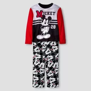 Disney Mickey Mouse Boys Shirt & Pants Pajamas Set w/ Sleep Sack, Size XS, S, M  - Picture 1 of 2