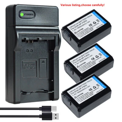 NP-FW50 Battery or Charger for Sony SLT-A33 SLT-A35 SLT-A37 SLT-A55, NEX-3 NEX-5 - Image 1 of 4