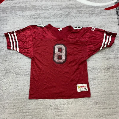 复古 Wilson 旧金山 49 人队 Steve Young 比赛剪裁球衣 大号 红色 白色 90 年代 — 第 1/4 张图片