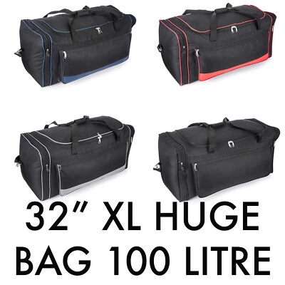 32" Extra Large Holdall Duffle Travel Bag Luggage Weekend GYM Sports Bag 100L - Image 1 of 4