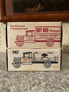 Lot of 2 Vintage ERTL Die Cast Coin Banks 1931 Harley Davidson & Pete Peterson - Picture 1 of 14