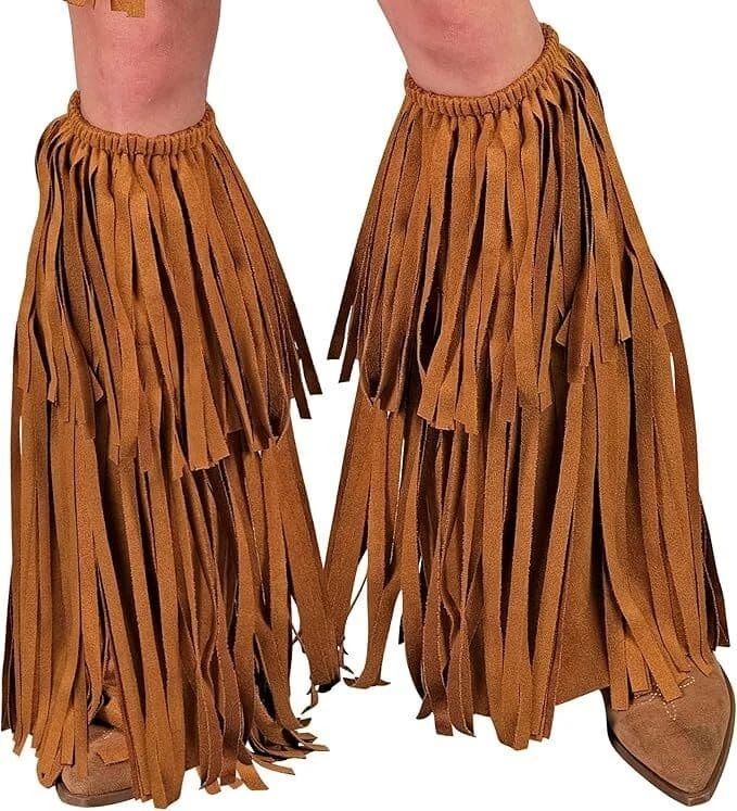 Brown Fringed Boot Covers - Image 1 of 3