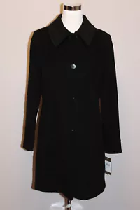 Cappotto nero lana/cashmere Fleurette Studio nuovo con etichette $1049 taglia 12 - Foto 1 di 12