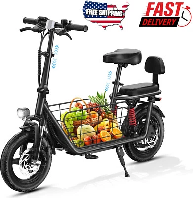 500W Folding E-Bike 20MPH 25 Miles Electric Bicycle 3 Modes LED UL Certified US - Image 1 of 4