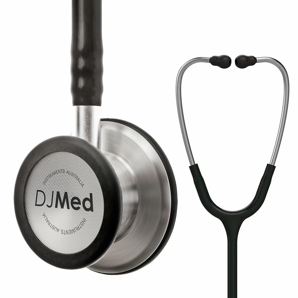 DJMed Classic Stethoscope, Dual Head, Stainless Steel Head, Black & Silver - image 1 of 1