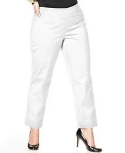 Pantalones Charter Club Plus 24W blancos control de barriga cremallera lateral pantalones al tobillo nuevos con etiquetas $69 - Imagen 1 de 1