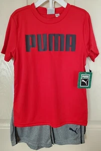 NWT Puma Boys 3pc Set -Tank, T- Shirt & Shorts - Blue/Red/Gray Size 4 and 5yrs  - Picture 1 of 5