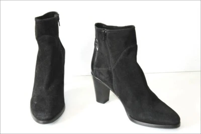HEYRAUD Bottines Velours Noir Doublées Cuir T 41 TTBE Foto 1 de 4
