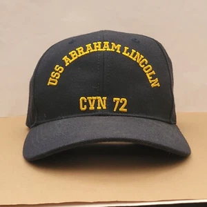 Cappello berretto USS Abraham Lincoln CVN 72 di NAVY COMMAND CAPS Made in USA nero regolabile - Foto 1 di 9