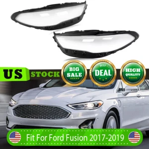 2 Left+Right Front Headlight HeadLamp Lens Shell Cover For Ford Fusion 2017-2018 - Picture 1 of 10