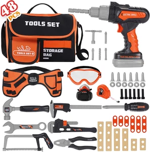 48PCS Kids Tool Set with Drill, Bag & Belt - Perfect Gift for Ages 3+ - Picture 1 of 12