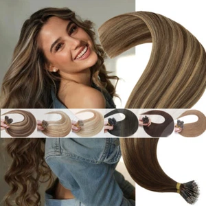 Nano Beads 100% Real Human Hair Extensions Nano Ring Micro Loop Balayage 150g UK - Picture 1 of 55