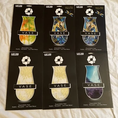 Lot of 6 New Modgy BPA Free Plastic Expandable Decor Flower Vases 6 x 10 - Mixed - Image 1 of 4