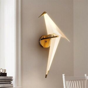 Nordic Pendant Light Gold Lightning Origami 1 Bird Lamp with Stand