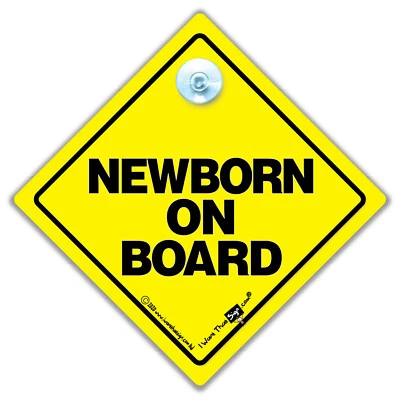 IWANTTHATSIGN.COM Neugeborene an Bord Autoschild Saugnapf Baby an Bord Autoschild für Neugeborene