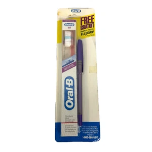 Cepillo de dientes Oral-B 40 vintage EE. UU. cerdas indicadoras suaves para adultos rosa con bolígrafo gratis - Imagen 1 de 5