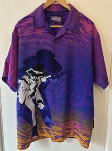 Vintage Dragonfly Jimi Hendrix Guitar Button Up Club Shirt Mens Large - Picture 1 of 15
