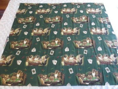 4359. Brown & BIgelow CANINE CARD GAME Craft, Quilting COTTON FABRIC-44" x 1 yd. - Image 1 of 3