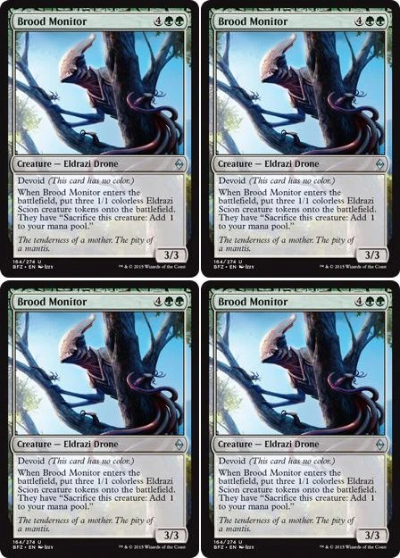 MTG - 4x BROOD MONITOR - Battle for Zendikar (U) - Image 1 of 1