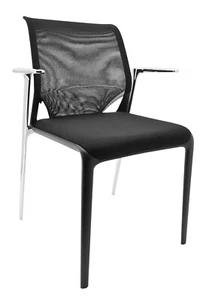 Vitra: Besucher-/Konferenzstuhl - Netzgewebe - Stoff schwarz - Gestell chrom - Bild 1 von 6