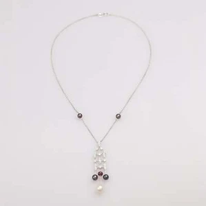Mittelteil Brillant - Collier 750er Weißgold mit Zuchtperle und Diamant - Bild 1 von 2