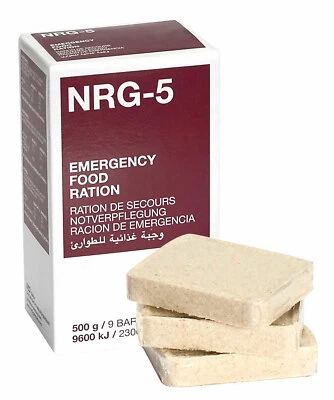 Emergency ration army survival food pack MRE prepper Military NRG-5 500g. 9 bars