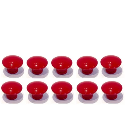 Ten Red Plastic Cupboard Door Knobs For Cabinets And Draws - Image 1 of 4
