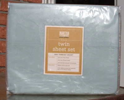 Juego de sábanas Martha Stewart Everyday (MSE) - Tamaño doble - Cielo brillante - Nuevo Foto 1 de 4