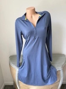 Vestido Camisa Title Nine Talla M Sueño 1/4 Cremallera Atlético Manga Larga Azul Para Mujer - Imagen 1 de 7