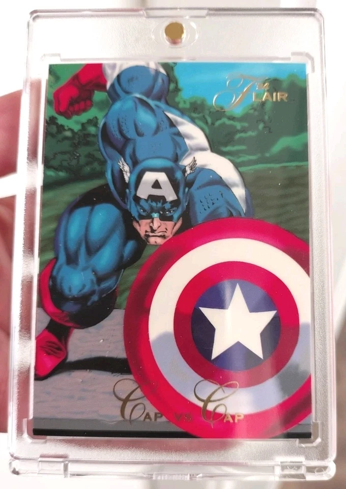 "GEMMINT QUALITY 👑 1994 FLAIR#65 CAP vs CAP CAPTAIN AMERICA No FLAWS Own 30yrs+ - Image 1 of 4