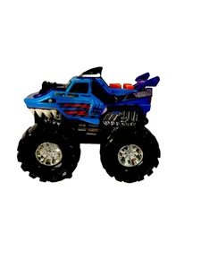 Toys -Hot Wheels Monster Jam Shark Wreak Style Blue & Purple Monster Diecast Toy - Picture 1 of 9