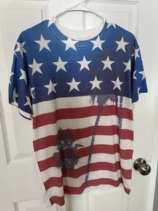 Urban Pipeline Men Size M American Flag T-shirt Palm Trees USA Patriotic - Picture 1 of 5