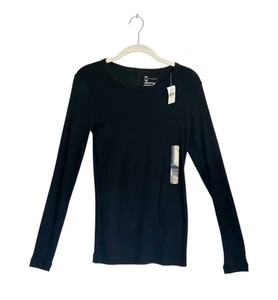 Top de manga larga Gap The Bowery Super Soft Crew en negro - Talla S - Nuevo - Imagen 1 de 5