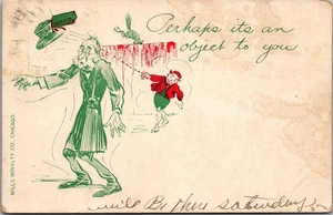 Tarjeta postal cómica Mills Novelty Co Chicago 1908 - Litografía ilustrada humorística - Imagen 1 de 2