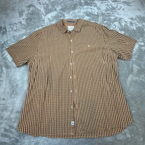 Camicia Tommy Bahama X Large arancione nera a righe manica corta misto bottoni - Foto 1 di 5