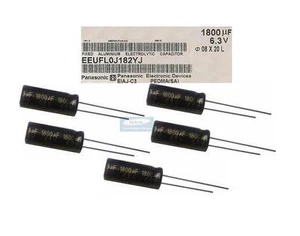 5X 1800UF 6,3V PANASONIC ELEKTROLYTKONDENSATOREN. 100% JAPANESE MADE KONDENSATOREN - Bild 1 von 1