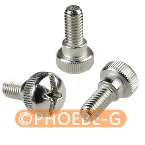 M6 x 12mm Phillips Pan Head Toolless Thumb Screws Nickel Plated - Picture 1 of 5