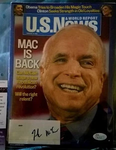 John McCain firmado US NEWS & World Report Magazine JSA autenticado - Imagen 1 de 1