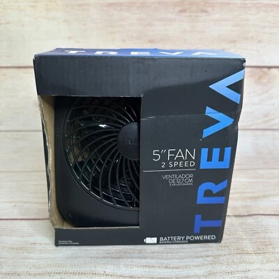 2-скоростной портативный вентилятор O2Cool Treva на батарейках 5 дюймов для фестиваля заднего борта стола - Изображение 1 из 4