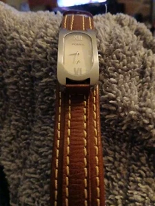 Fossil F2 ES9533 Quarzuhr silbernes Gehäuse braunes Lederband!!!Neu - Bild 1 von 14