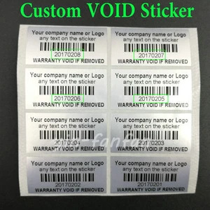 1000XCustom Impreso Vacío Seguridad Eliminado Manipulación Etiqueta Evidente Garantía - Imagen 1 de 6